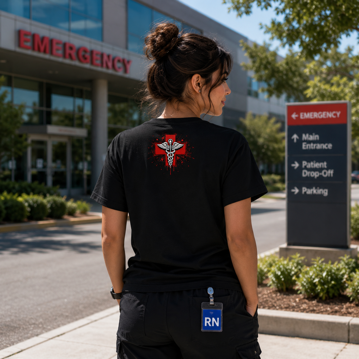 080826-P-1018 Nurse Life Not Your Angel Critical Care Black All Over Print Shirt mockup 3